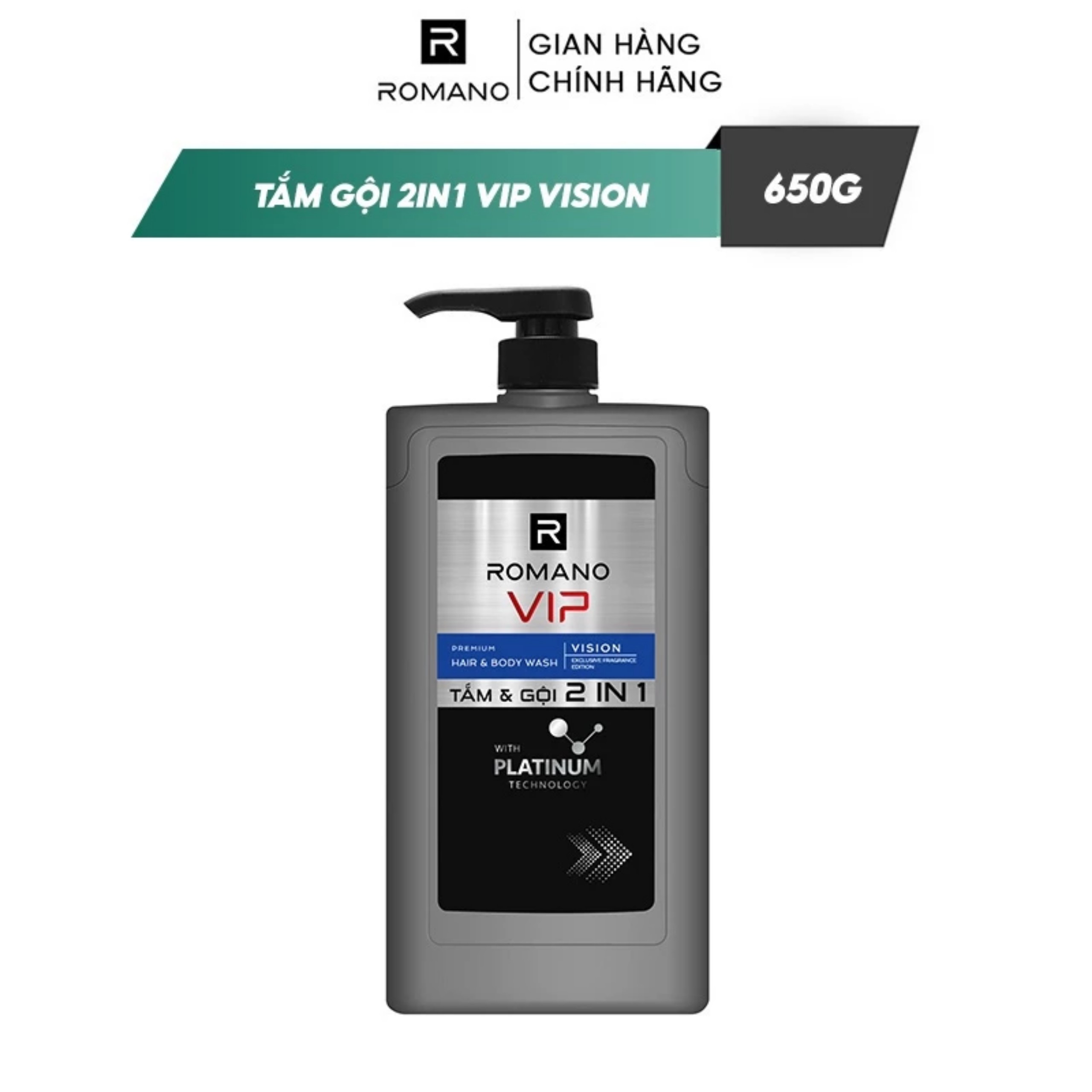 Dầu gội / Sữa Tắm cao cấp Romano Vip sang trọng đẳng cấp tóc chắc khỏe 650gr cam kết hàng đúng mô tả chất lượng đảm bảo an toàn đến sức khỏe người sử dụng đa dạng mẫu mã màu sắc kích cỡ