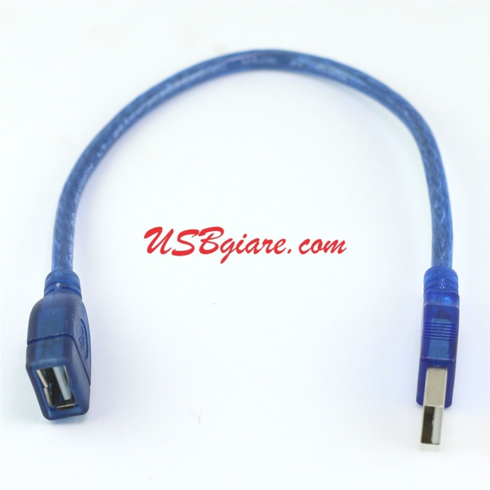 Cáp usb nối dài ngắn 30cm dây xanh