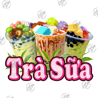 Shop decoration decals milk tea Coffee Milk Tea Pot Waterproof decals material