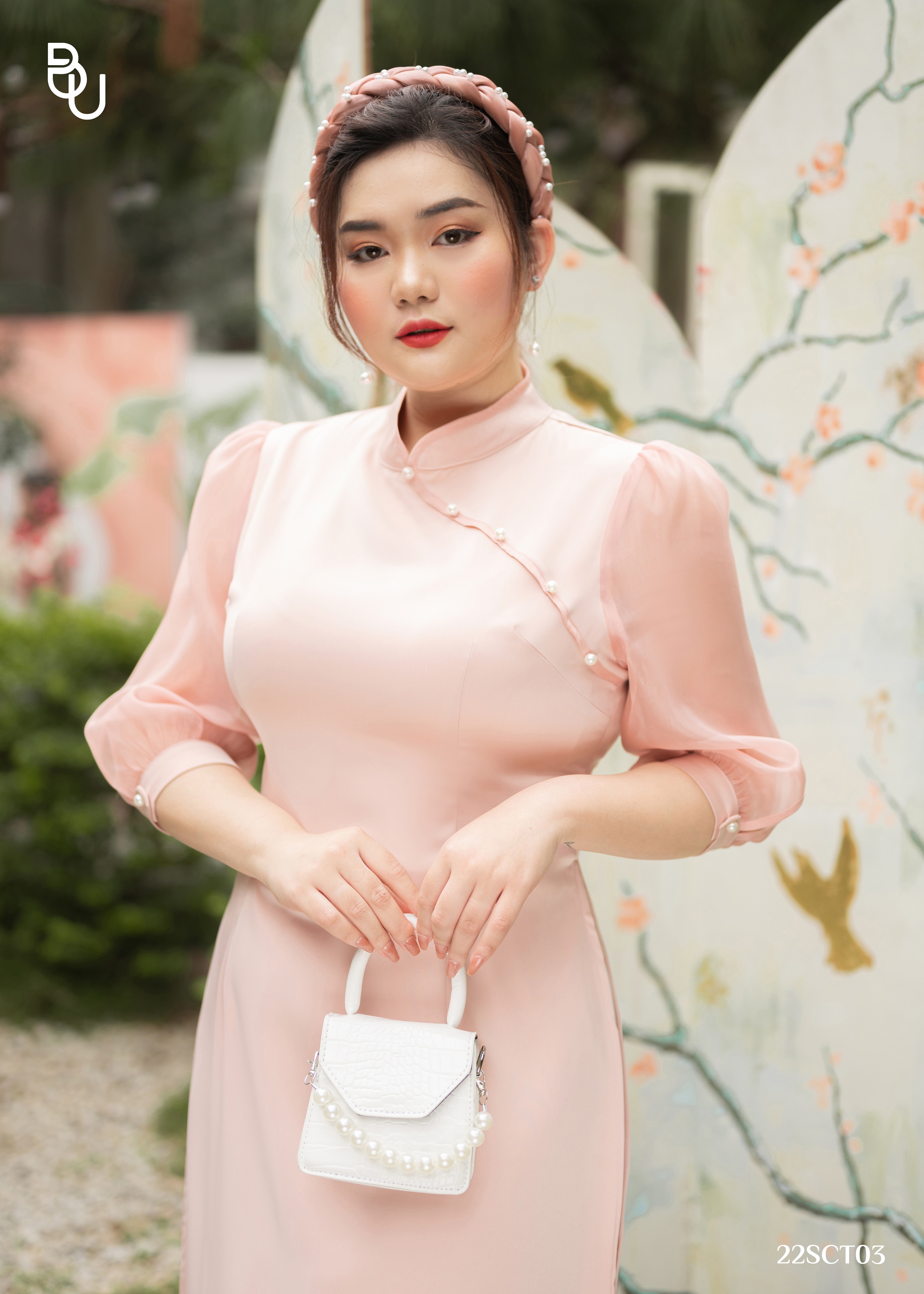 Áo dài lé ngực cúc chéo BIGSIZE (55kg đến 95kg) - 22SCT03 - [BUStu Bigsize]