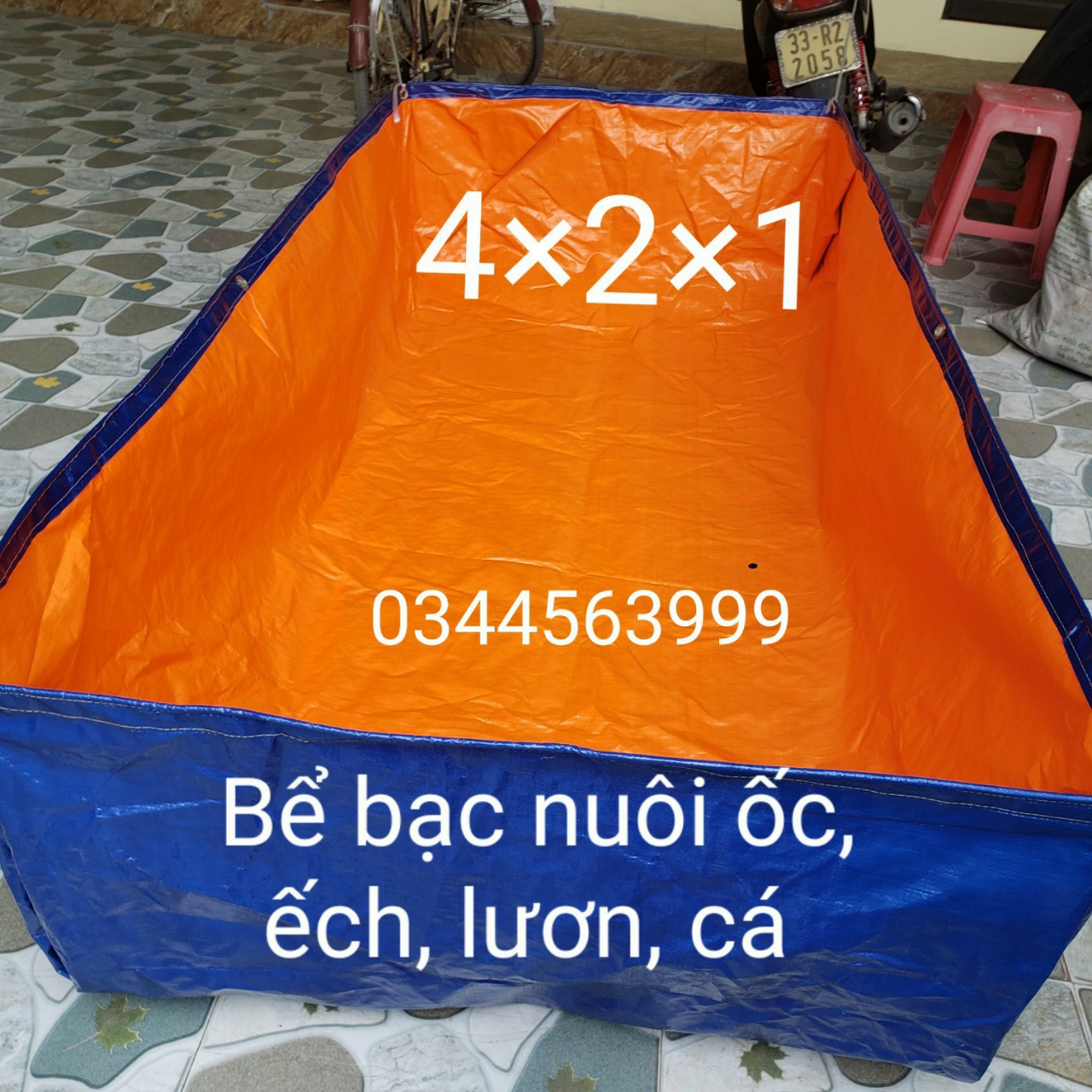 BỂ BẠT NUÔI CÁ, ỐC, ẾCH , LƯƠN ĐỦ KÍCH THƯỚC - bạt 0,5