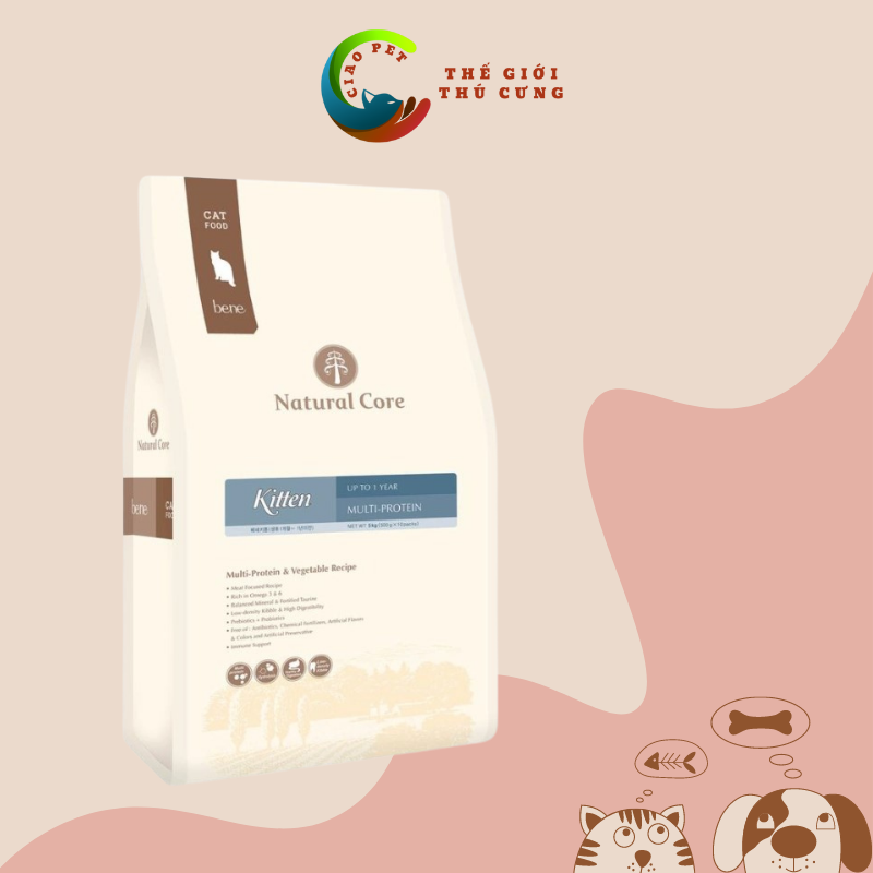 [1kg] Thức Ăn Cho Mèo Con 🐈 Hạt Hữu Cơ Bene Natural Core kitten c1