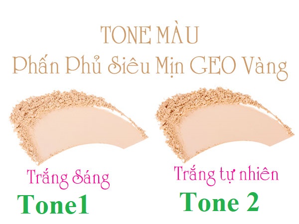Phấn phủ Geo Sempre Happy & Please Pact trắng và vàng 22g Lyo.vn