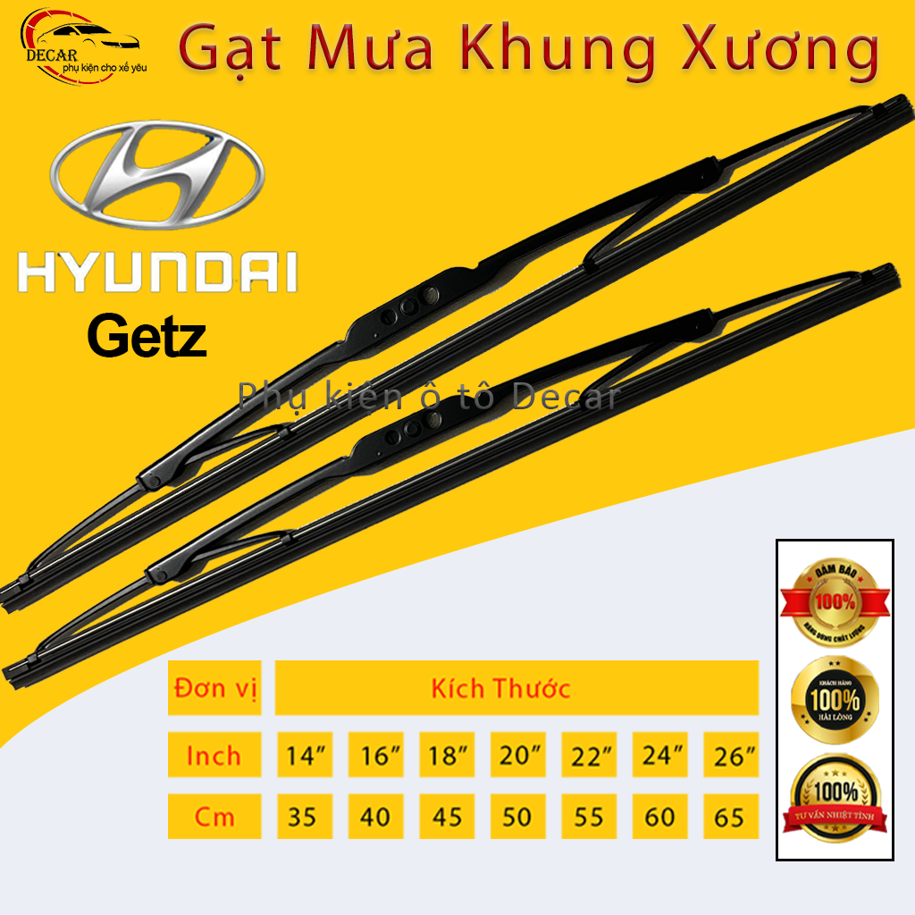 [Hyundai Getz] 1 pair wipers rain frame bone, brush wiper rain car Hyundai Getz, wiper car glass Oto, bar rain windshield wiper auto glass wiper