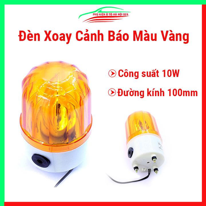 Đèn xoay công trường, đèn cảnh báo màu vàng 12V dễ sử dụng