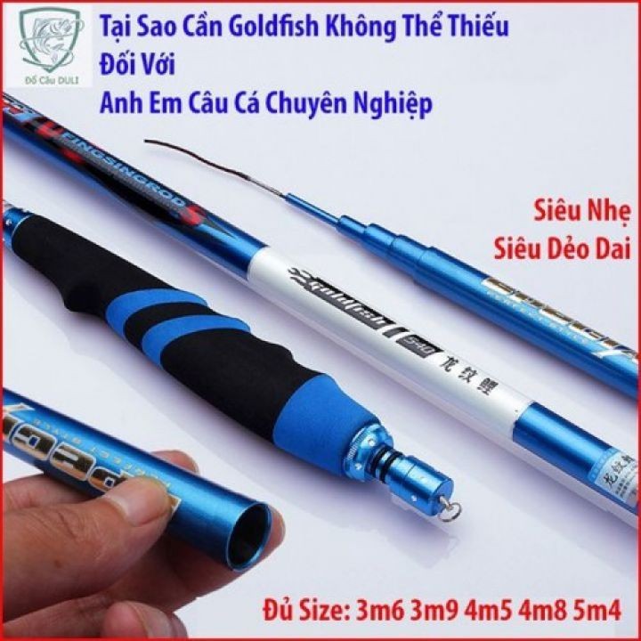 [ Tặng Đọt Phụ Đặc + Phao + lưỡi ] Cần câu tay Carbon GOLDFISH độ cứng 3H Siêu nhẹ, siêu dẻo dai đủ size 3m6 3m9 4m5 4m8 5m4.. cần câu đơn, cần câu tay tốt