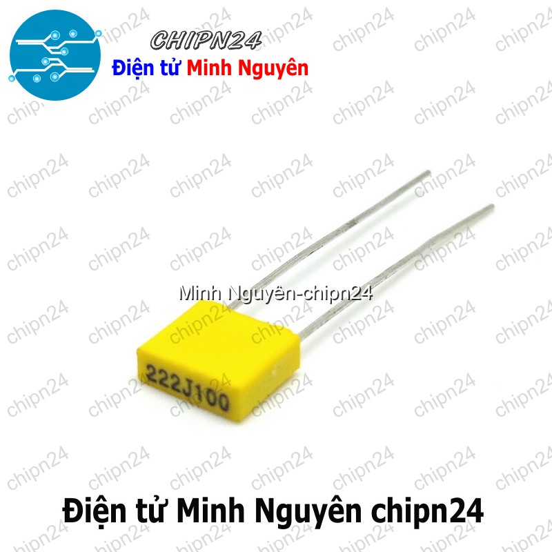[10 con] (K270) Tụ kẹo vàng 222J 100V (5MM) (222 2.2nF) - HH005394