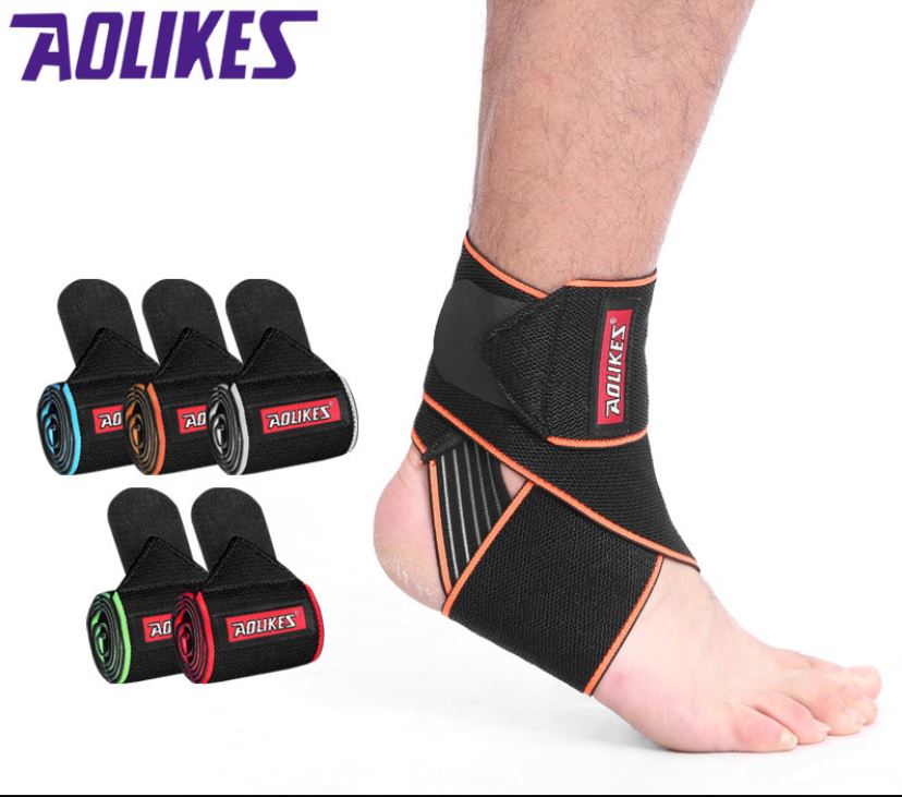 [HCM]Băng Cuốn Bảo Vệ Cổ Chân Chính Hãng Aolikes AL1527 Bó Cổ Chân Bó Gót Quấn Cổ Chân Quấn Gót Cầu Lông Đá Bóng Tập Gym Thể Thao