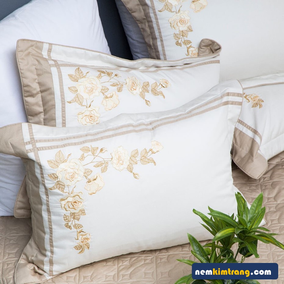 VỎ gối nằm Cotton Solid Edena - CHÍNH HÃNG, CAO CẤP