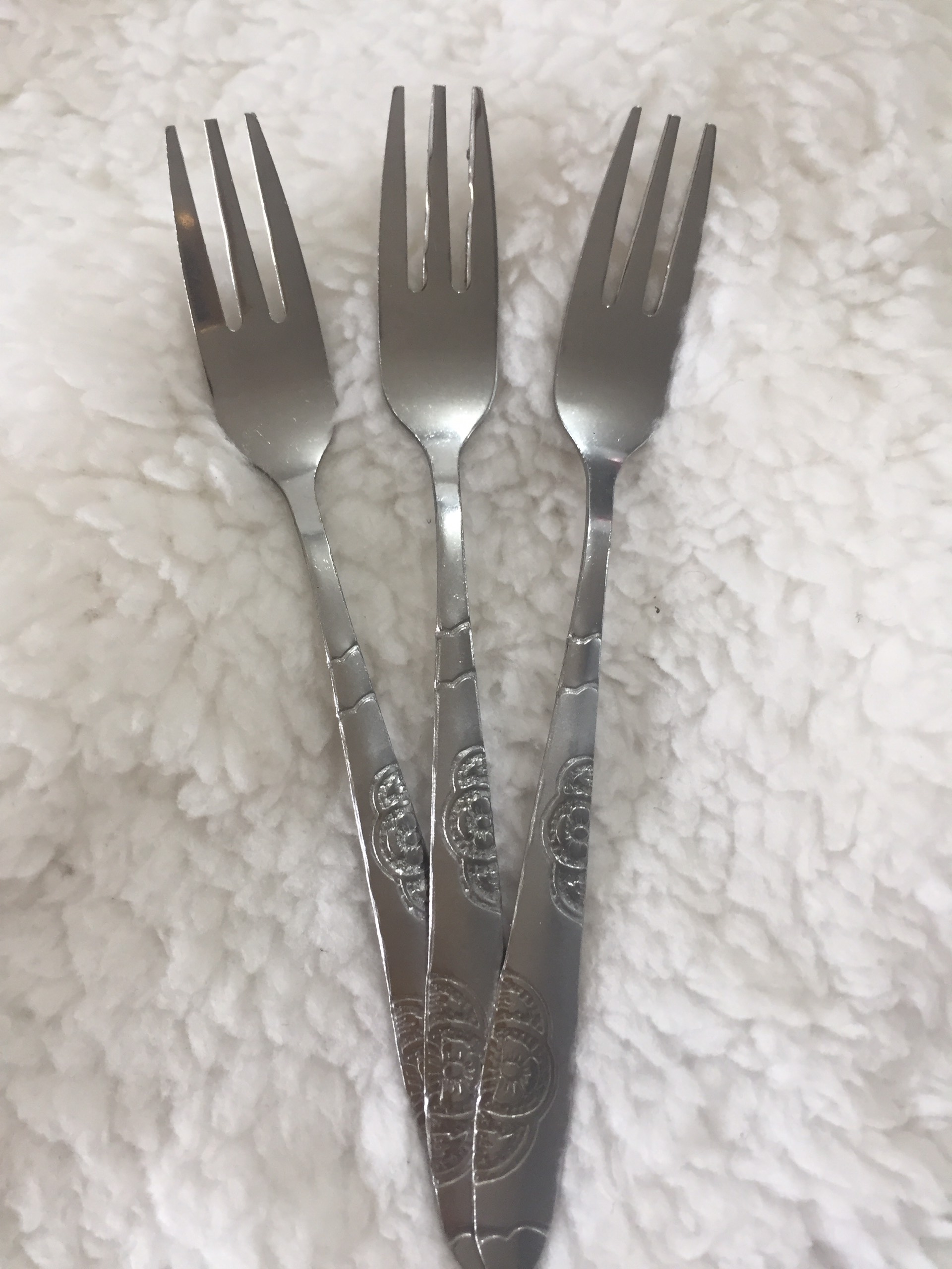 Combo 10 rĩa ăn hoa quả cán inox đẹp
