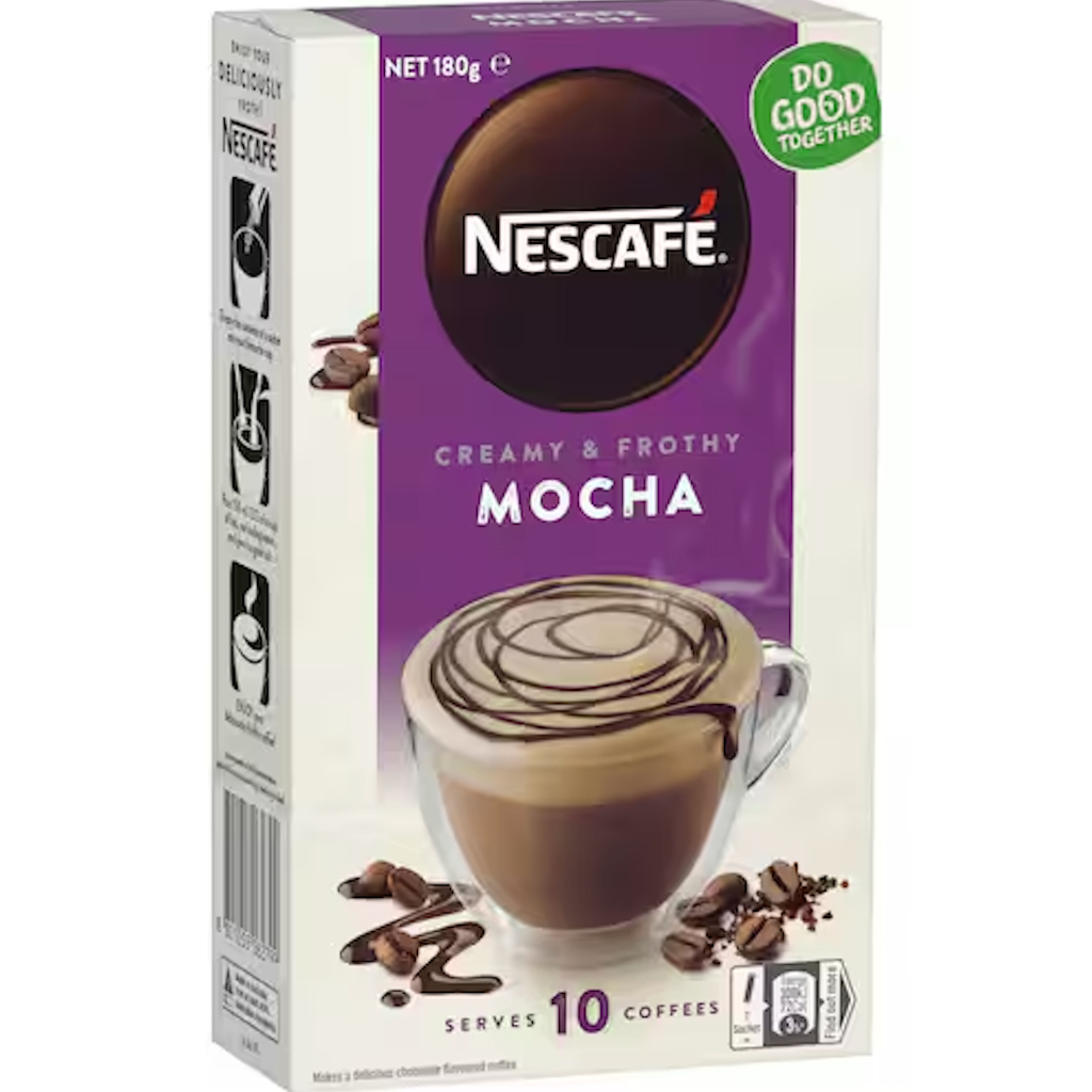 Hộp 10 gói nescafe cafe menu coffee sachets capuchino – caramel – hazelnut – mocha – vanilla