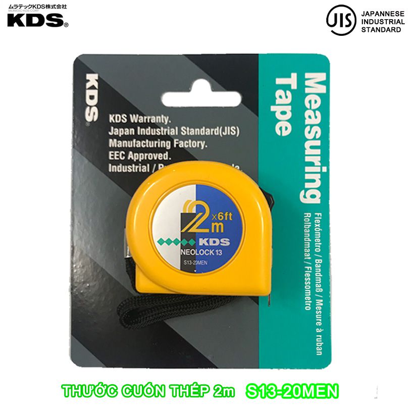 Thước cuộn 2m Nhật Bản KDS hệ Inch + Met