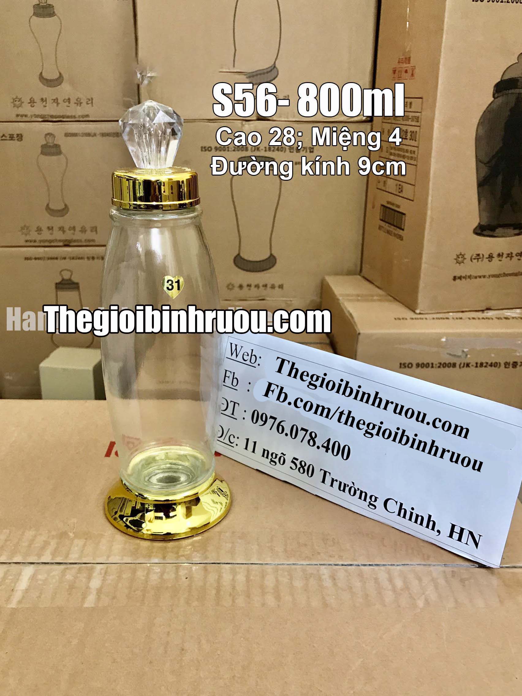 Bình ngâm rượu hàn quốc 800ml