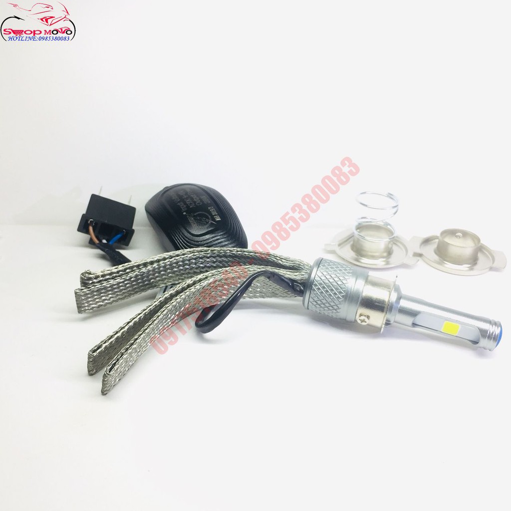 ĐÈN PHA LED M02J CHÂN H4 RÂU TẢN NHIỆT SIỂU SÁNG