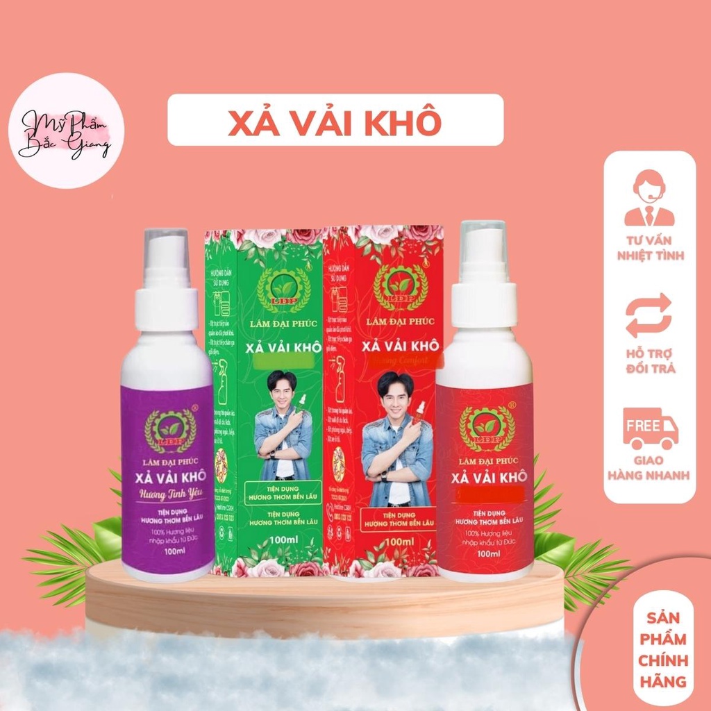 Xả Vải Khô Lâm Đại Phúc - Xịt Thơm Quần Áo Làm Mềm Vải Khử Mùi Mồ Hôi