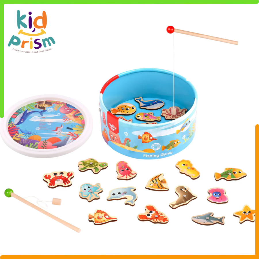 Đồ Chơi Câu Cá Nam Châm 3D Bằng Gỗ 32 Con