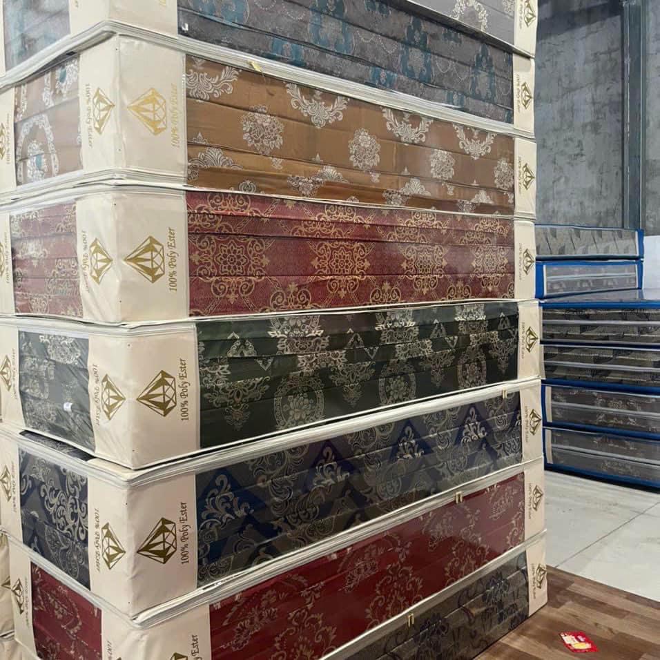 Đệm bông ép tinh khiết Vỏ Gấm sang trọng Kim Cương , bông ép cứng đủ kích thước ( Mua đệm được tặng 1 bộ ga gối polycotton ạ)