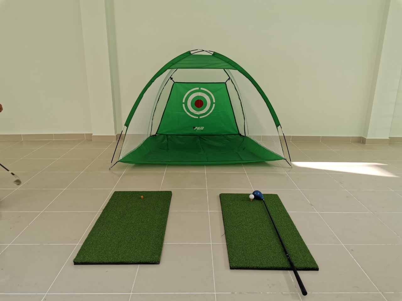 Bộ lồng tập golf 2m và thảm tập golf di động - Golf Hitting Mats - Artificial Turf Mat for Indoor/Outdoor Practice, Includes 1 Rubber Tees and Golf net