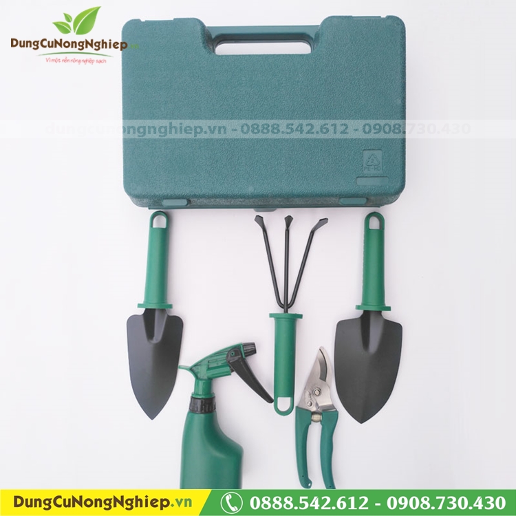 Hộp dụng cụ làm vườn lớn 5 món xanh