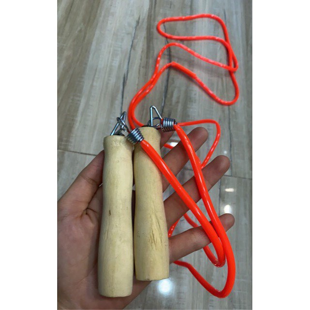 Dây Nhảy, Dây Thể Dục Cán Gỗ Lò Xo 2m