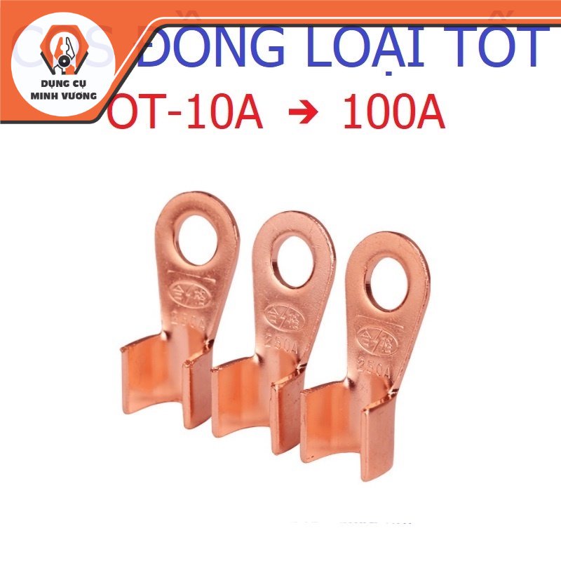 Đầu cos đồng nguyên chất ot-10a, 20a, 30a, 40a, 50a, 100a đủ loại