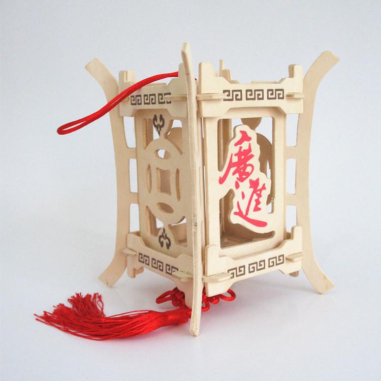 Đồ chơi lắp ráp gỗ 3d mô hình đèn lồng vuông g-pd002