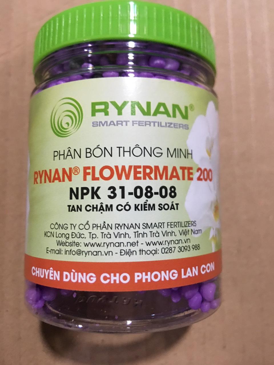 Phân bón tan chậm RYNAN 200 (NPK 31-08-08) cho phong lan, kích mọc mầm - ra lá 150g