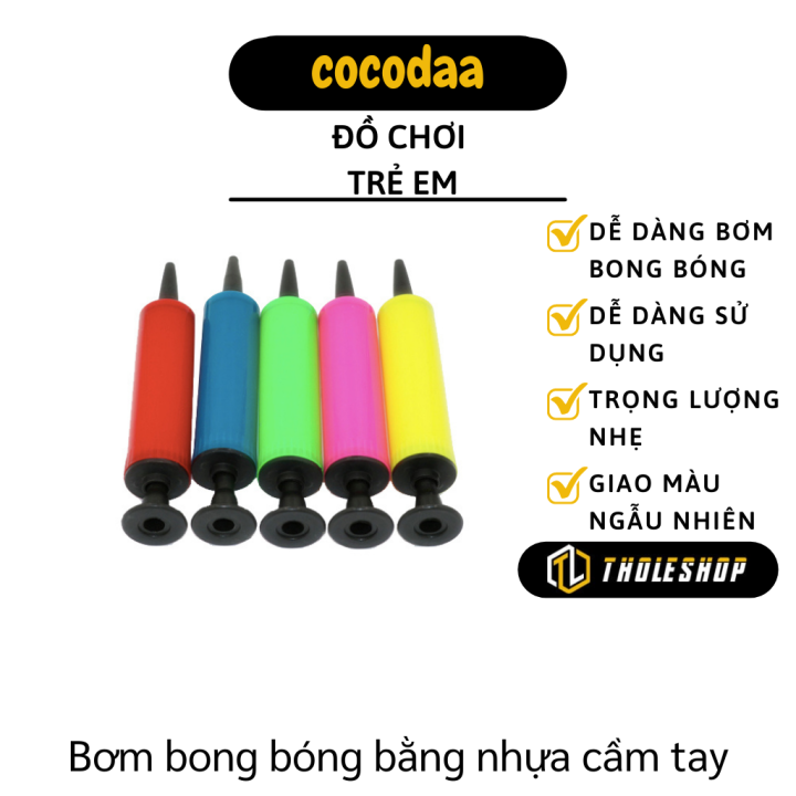 Bơm bong bóng - Dụng cụ bơm hơi cầm tay mini - Đẩy không khí vào bóng giúp trang trí các bữa tiệc thêm sinh động - Dụng cụ bơm hơi mini