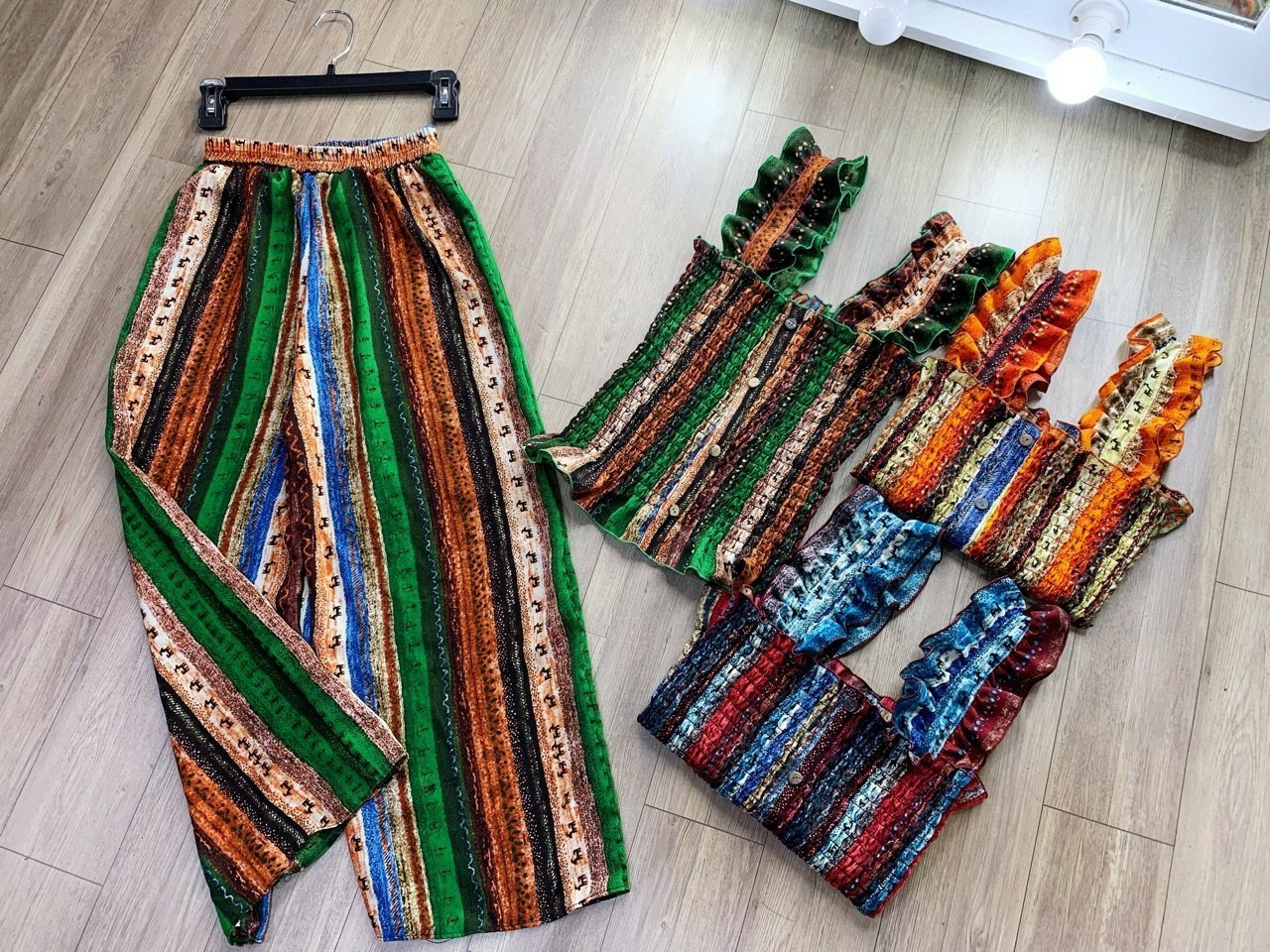 Sét bộ thổ cẩm chạy nhún-QH