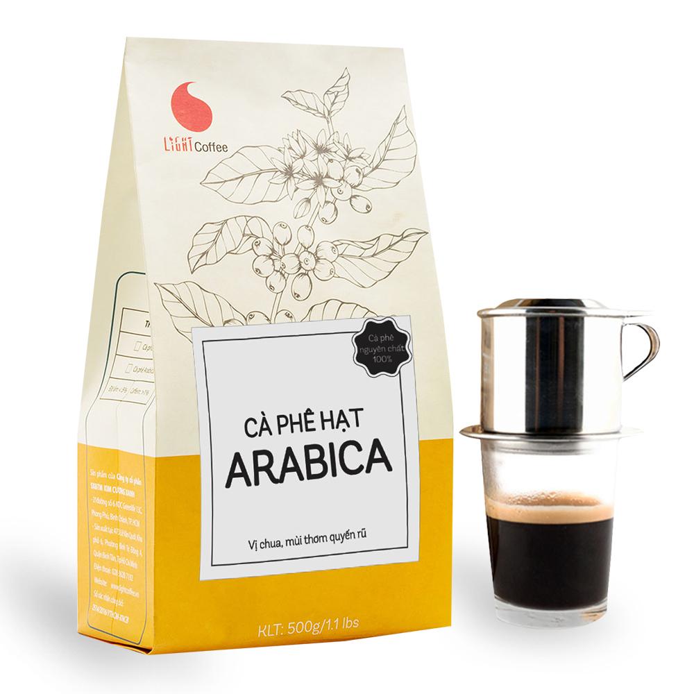 Cà Phê hạt Arabica nguyên chất 100% - Light Coffee - 2 gói (1kg)