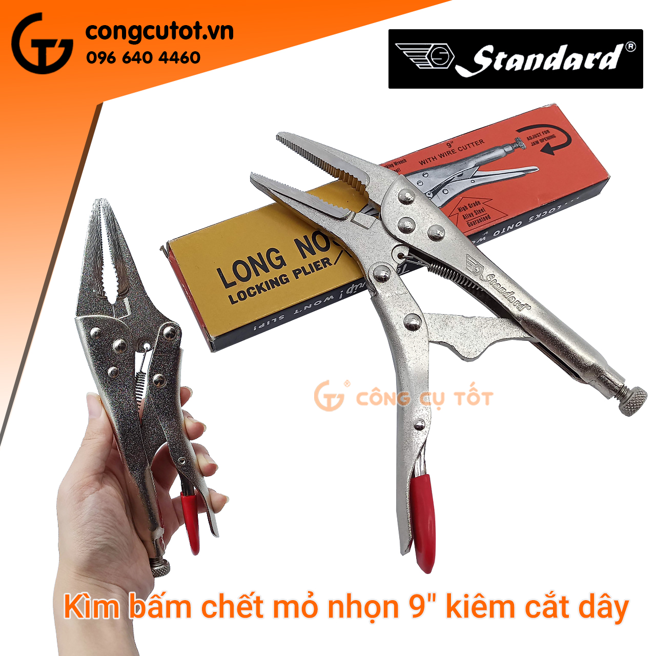 Kìm bấm chết mỏ nhọn Standard 9inch