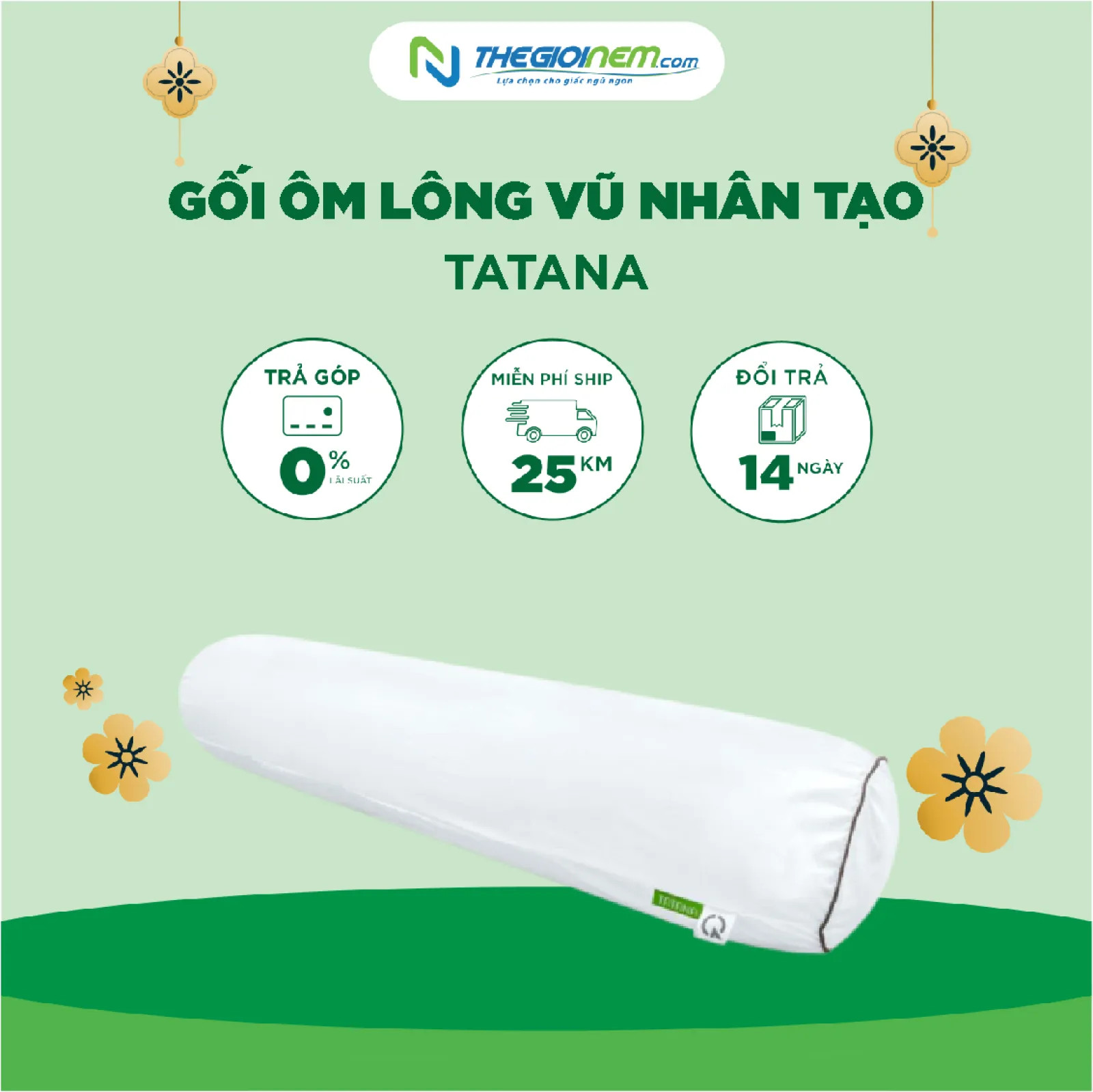 Gối ôm gòn Tatana 35x100cm