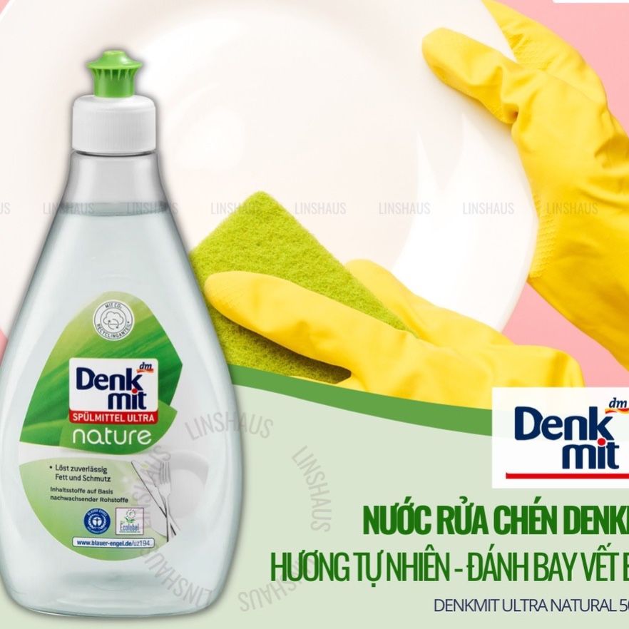 Nước rửa chén bát Denkmit nature 500ml của Đức