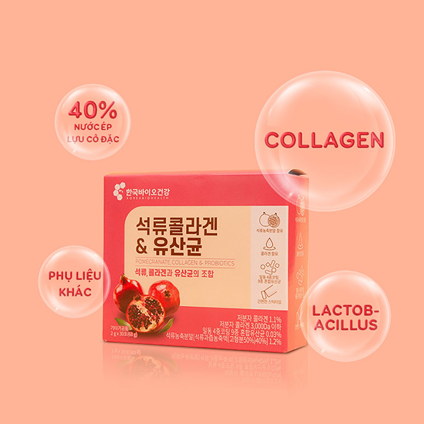 [Hcm]Korean Bio Cell Red Pomegranate Collagen Powder – 30 Packs