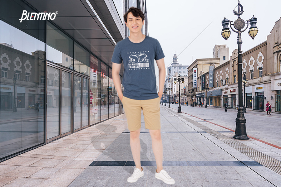 Blentino Áo Tshirt (áo thun) Cotton cổ tròn dành cho nam giới BL-TS20202