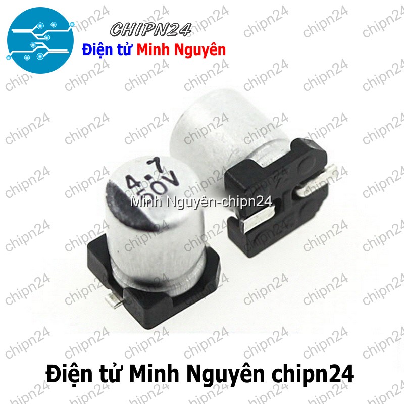 [10 con] (K299) Tụ nhôm 4.7uF 50V 4x5.4mm (SMD Dán) - HH002995