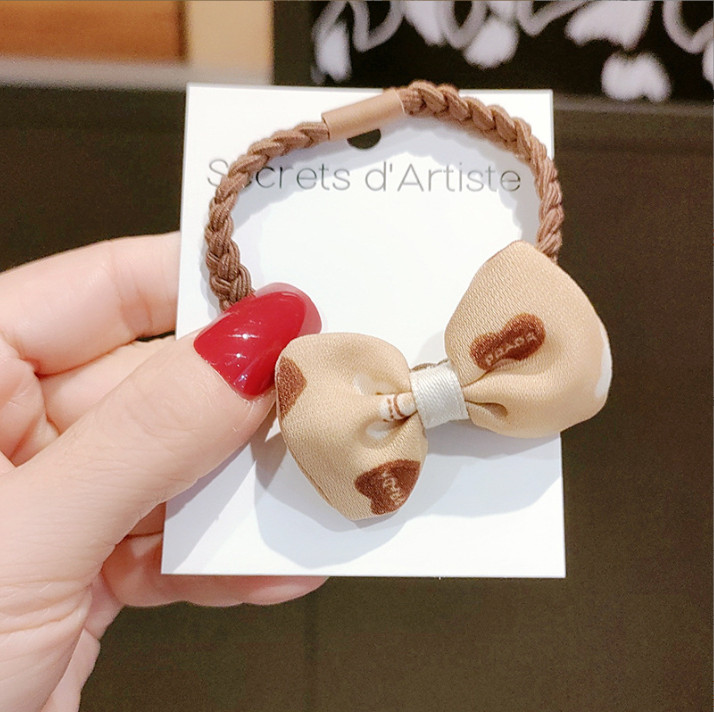 Chun buộc tóc nơ và hoa bằng vải tông màu vintage xinh xắn phong cách Hàn Quốc CHUNVAIHOA097