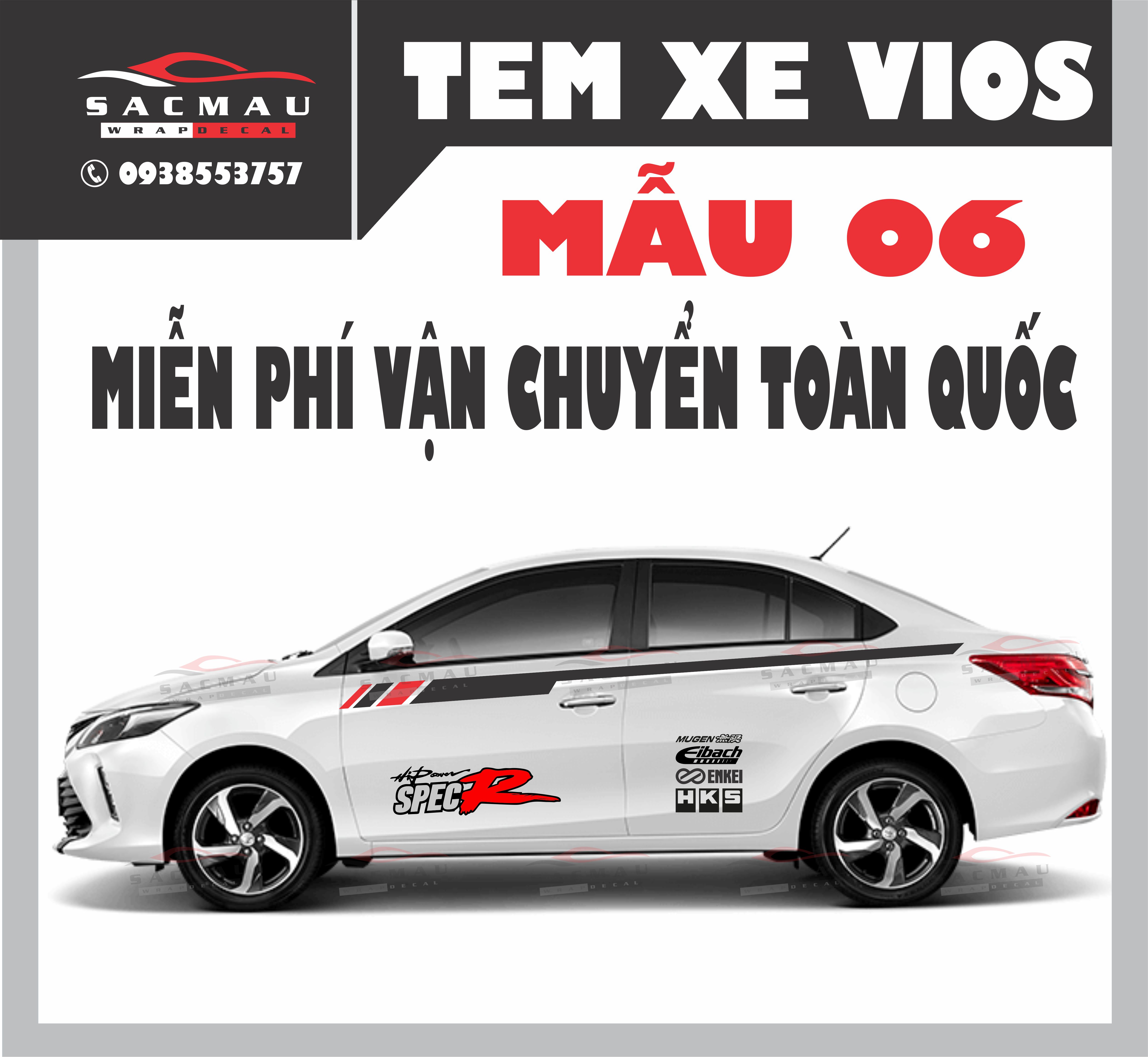 Tem dán xe ô tô vios