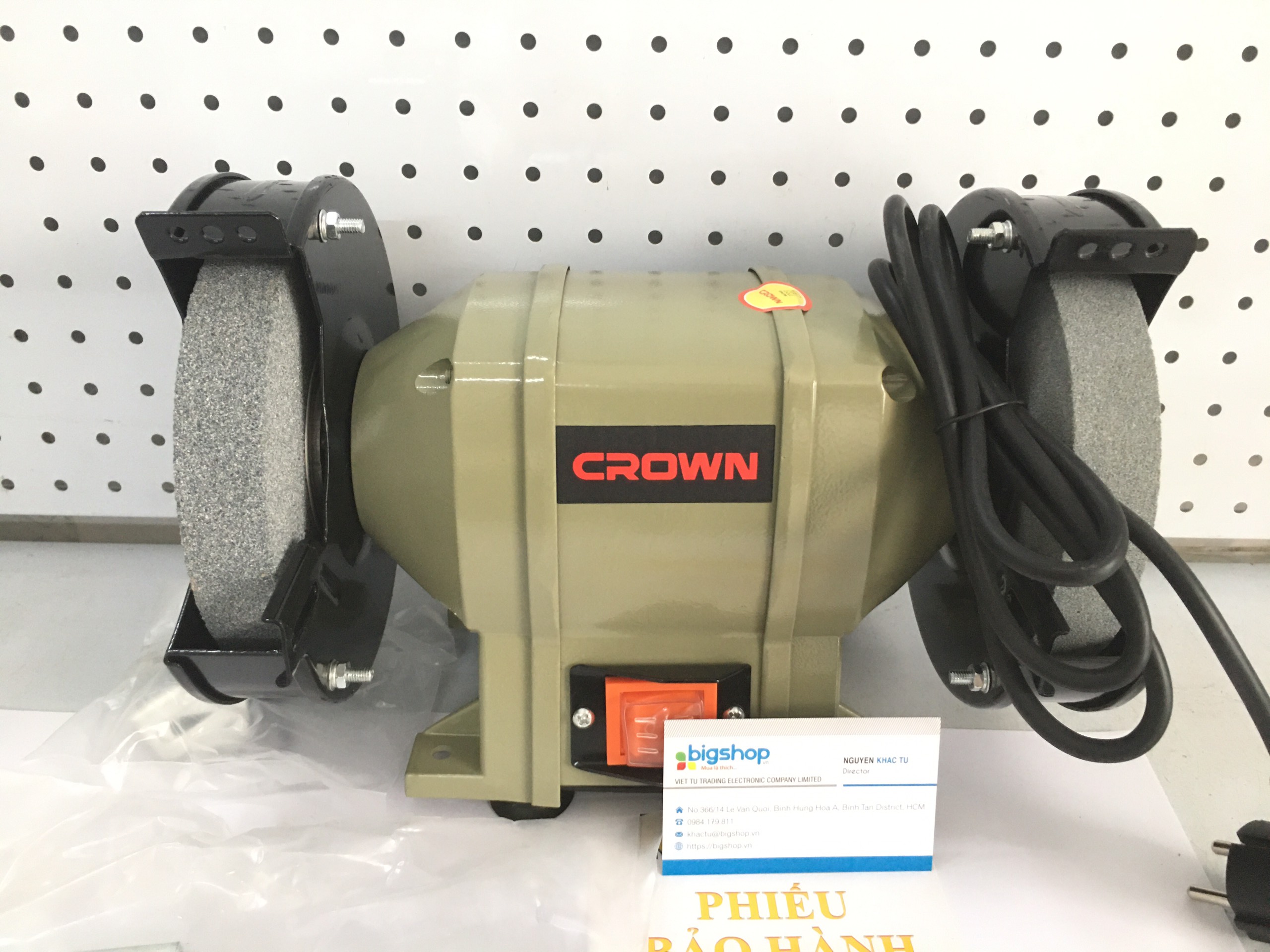 [HCM]Máy mài 2 đá Crown CT13332, đá mài 150mm, 250W