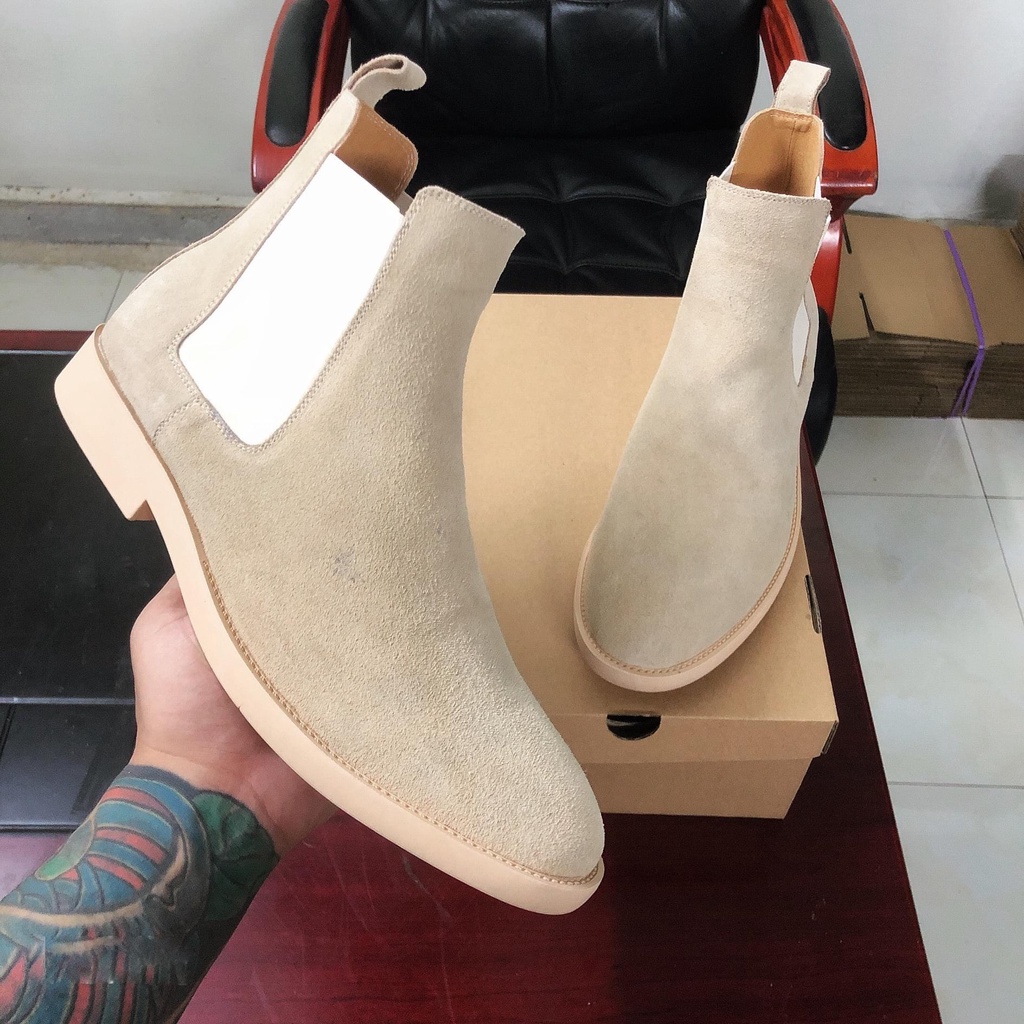 Giày Chelsea Boots Tan Da Lộn Cao Cấp