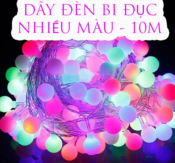 Dây đèn treo trang trí bi đục nhiều màu