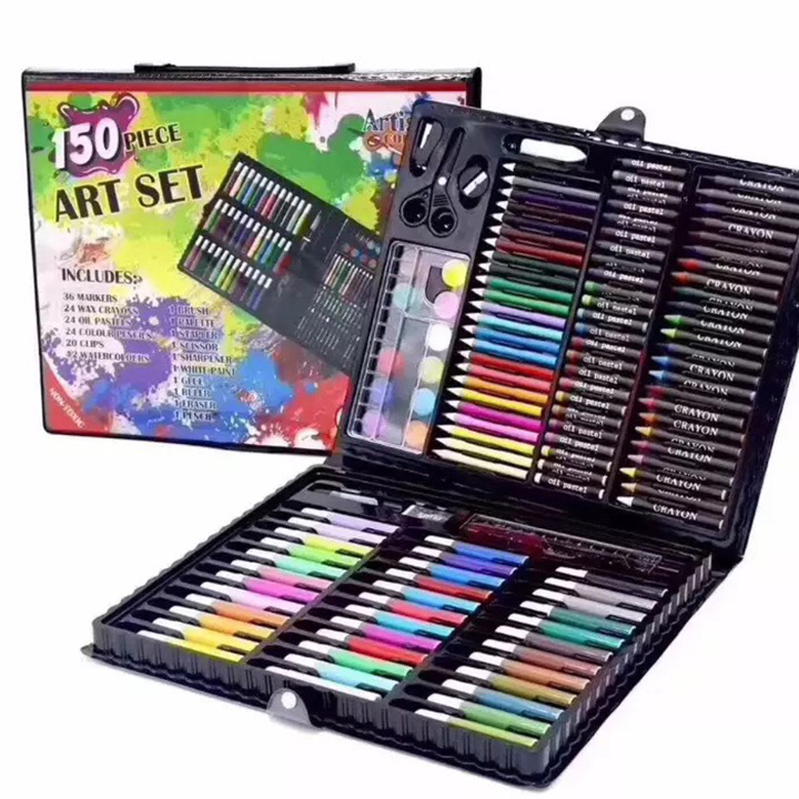 Bộ bút màu 150 cây- bút vẽ đa năng cho bé bộ hộp bút chì màu 150 chi tiết cho bé yêu sáng tạo bộ màu vẽ đa năng