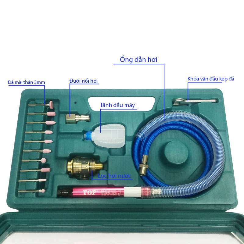 Máy mài hơi dạng viết 3mm (có bộ đá) Top - PA-230K