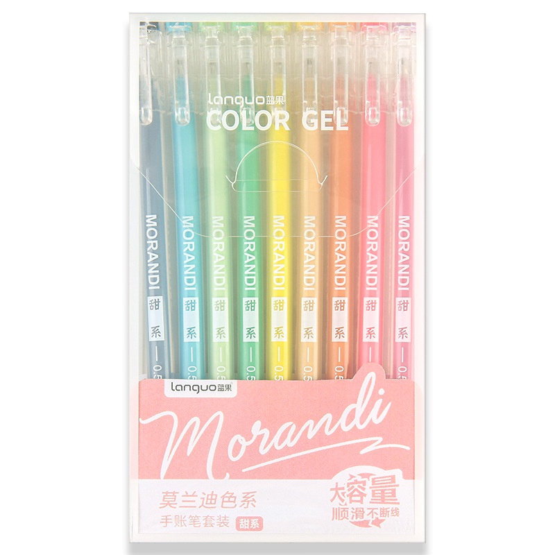 Bút mực Morandi ngòi 0.5mm set 9 chiếc nhiều màu B7