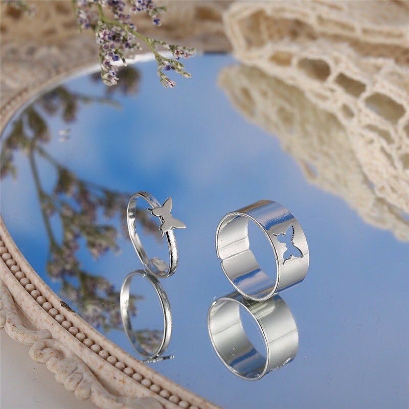 Set 2 nhẫn hình bướm cá tính