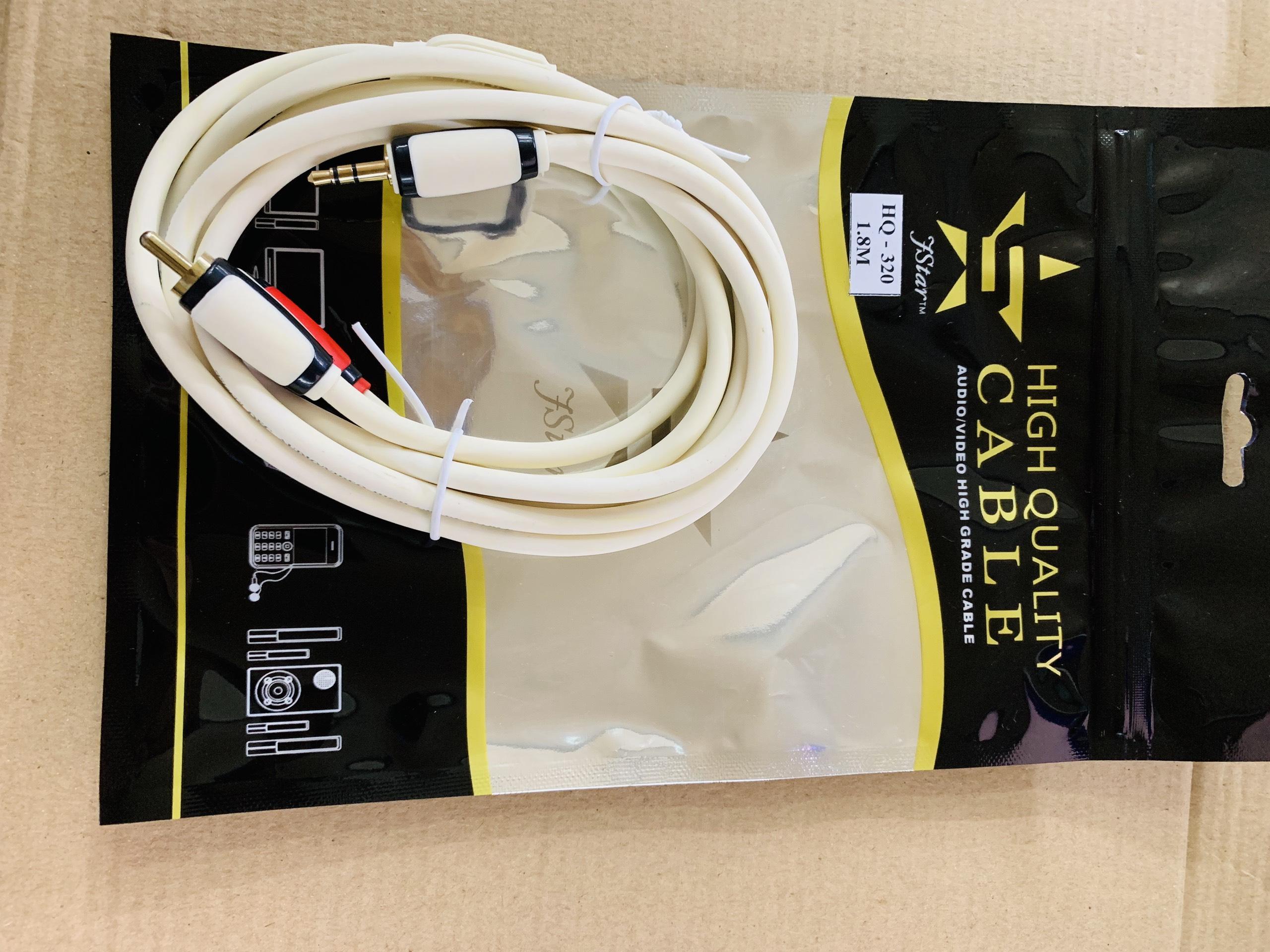 [HCM]Cáp loa 3.5 sang 2 bông sen Fstar 1.8m