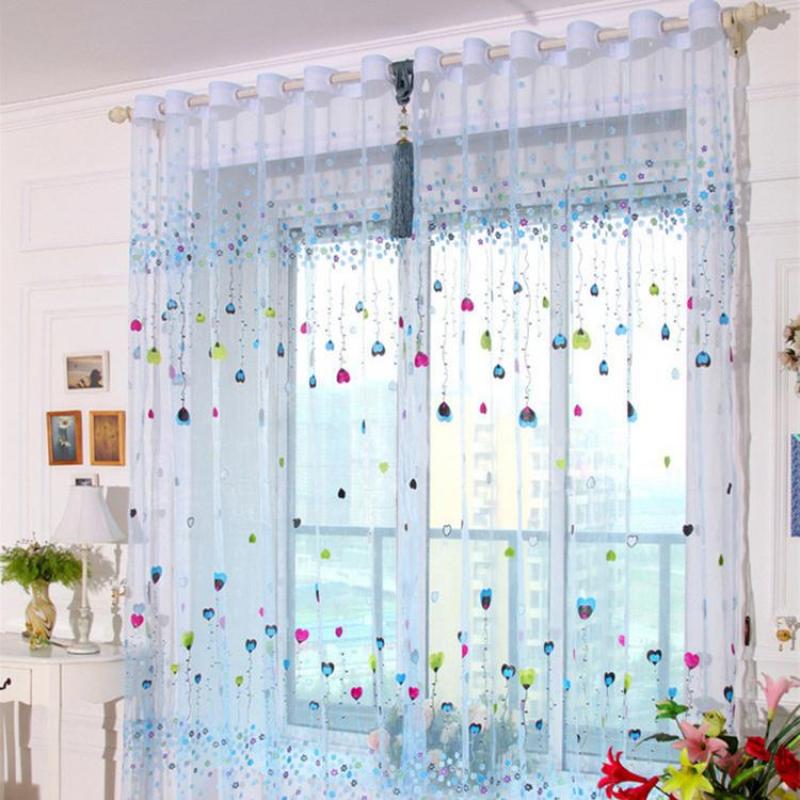 Whale Embroidered Curtain Three-dimensional Breathable Window Screening for Living Room Bedroom