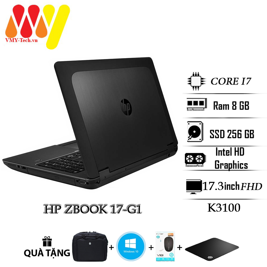 Hp zbook 17 g1 laptop with high configuration, huge screen, core i7, 8gb ram, 256gb ssd hard drive, vga k3100, 17.3fhd screen, 99% lightweight laptop
