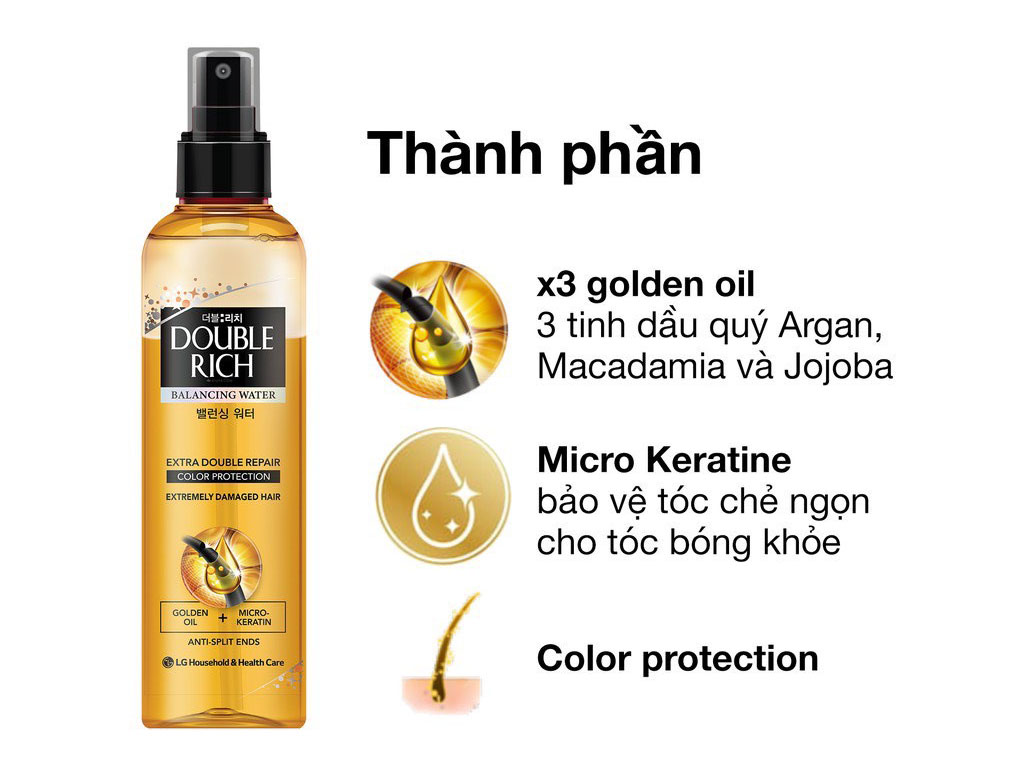 Nước Xịt Dưỡng Tóc Khô Sơ & Hư Tổn Double Rich 250ml