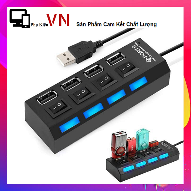 Hub USB 7 cổng (Trắng - Đen)